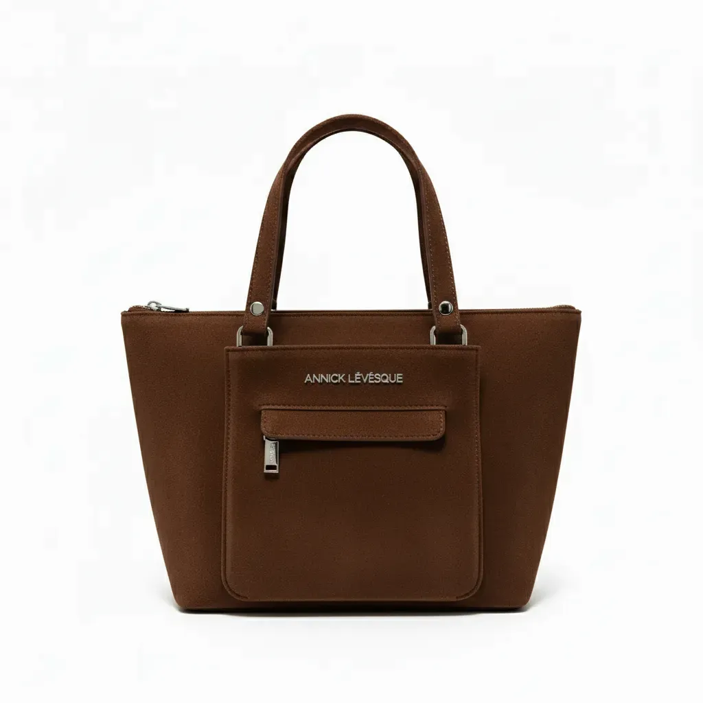 Sac à Main en Cuir véritable suède brun chocolat | Lina