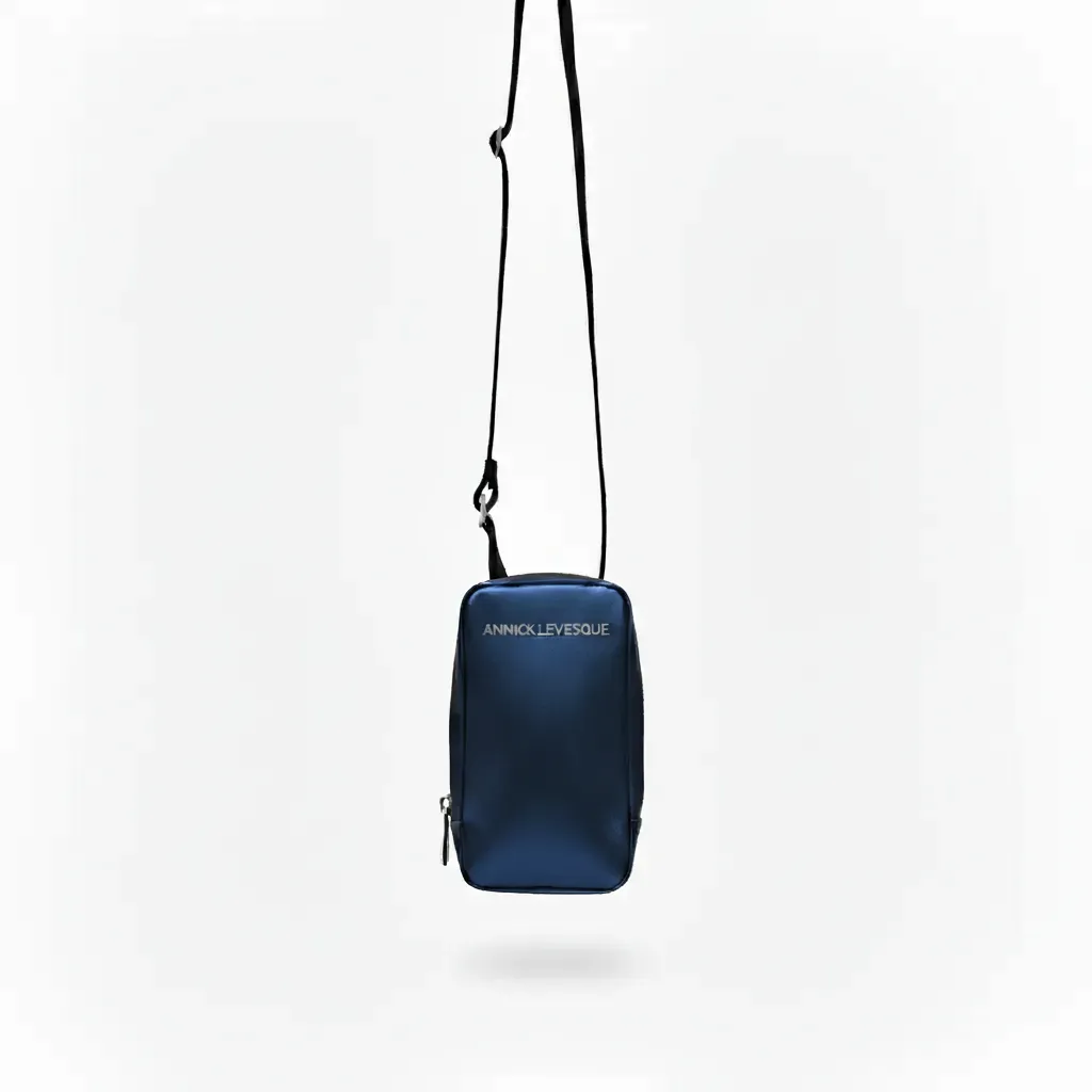 Small Navy Blue Leather Crossbody Bag | Marie-Pierre