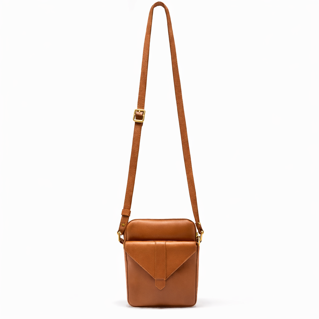 Small Cognac Leather Bag - Nadine PREORDER