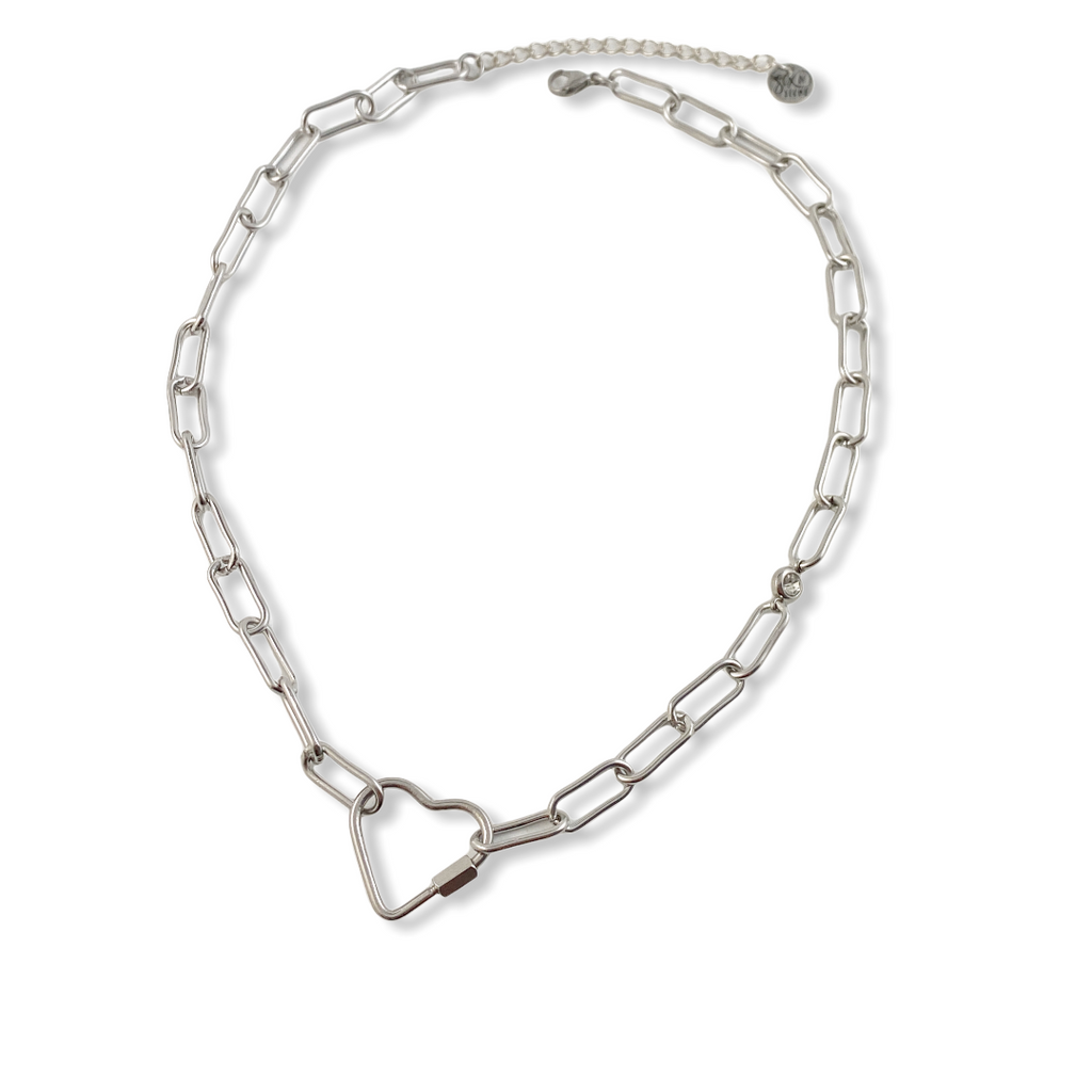 Silver Heart and Lock Set