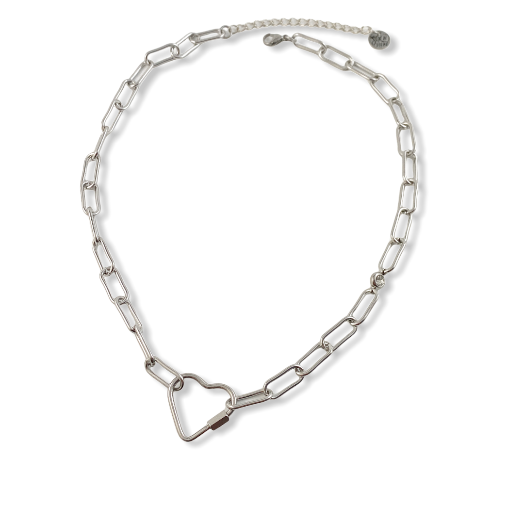 Silver Heart and Lock Set