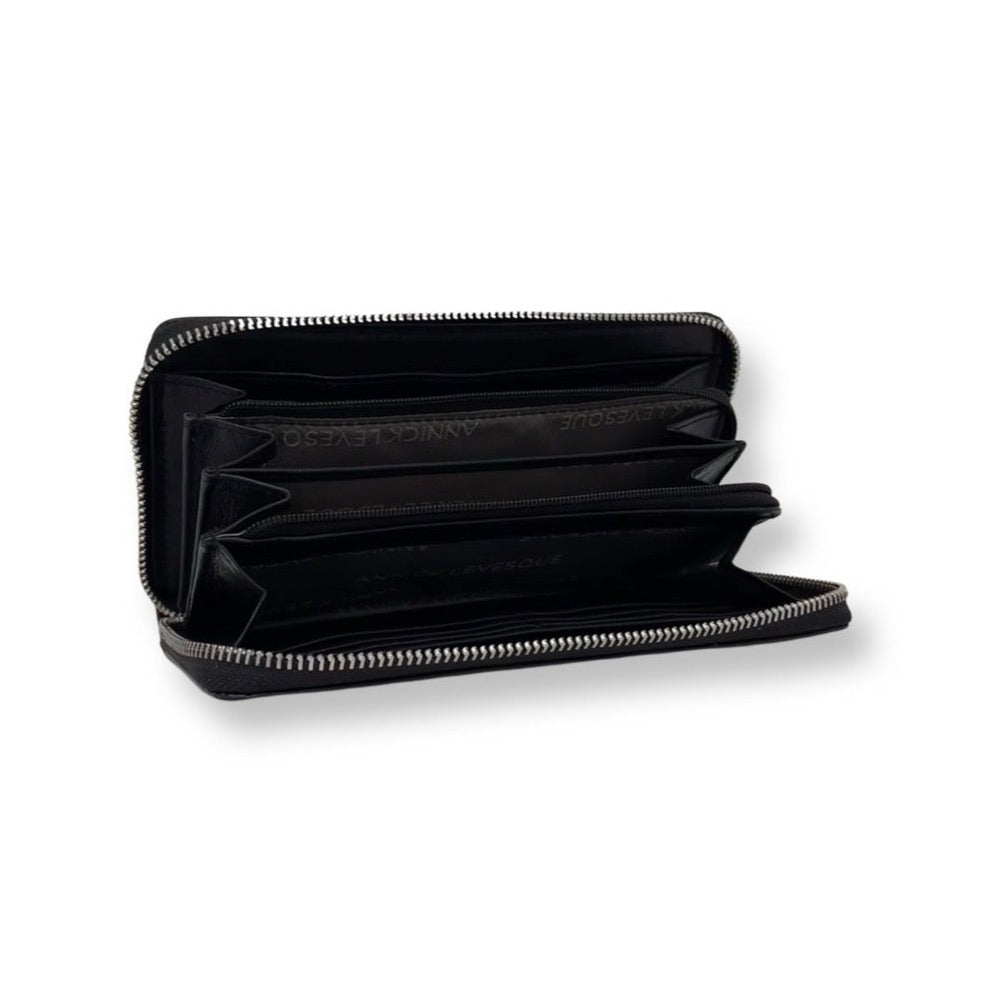 Small Black Leather Wallet - Carla