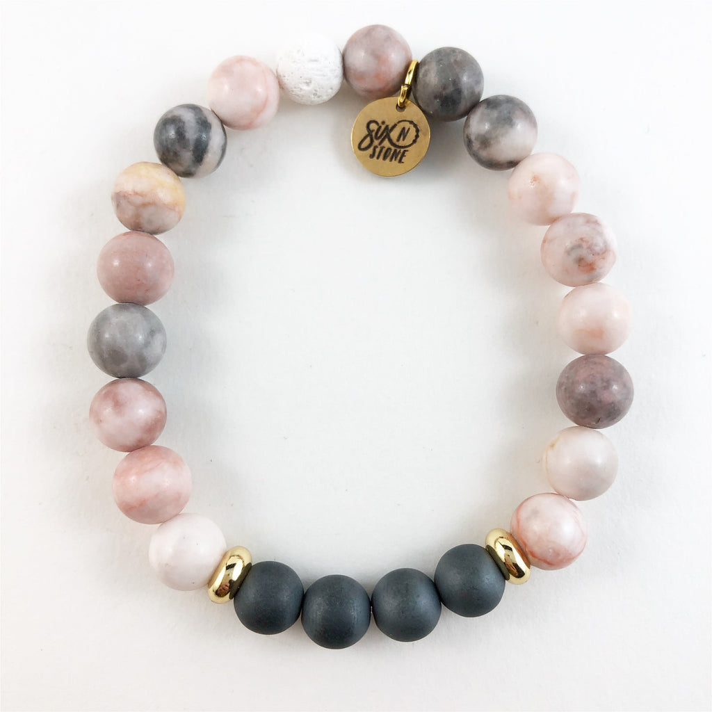 Zebra Jasper & Hematite Bracelet
