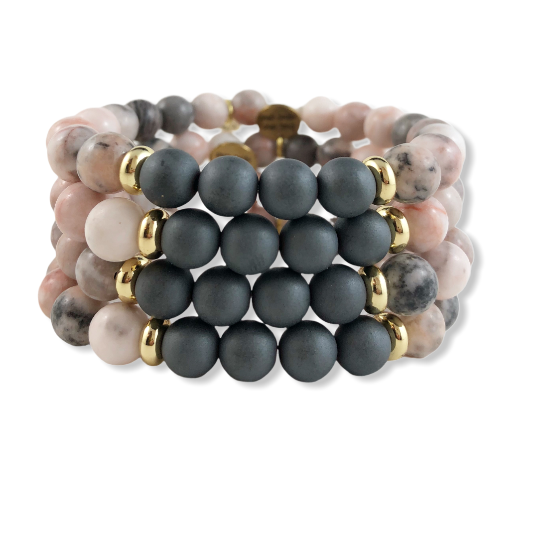 Zebra Jasper & Hematite Bracelet