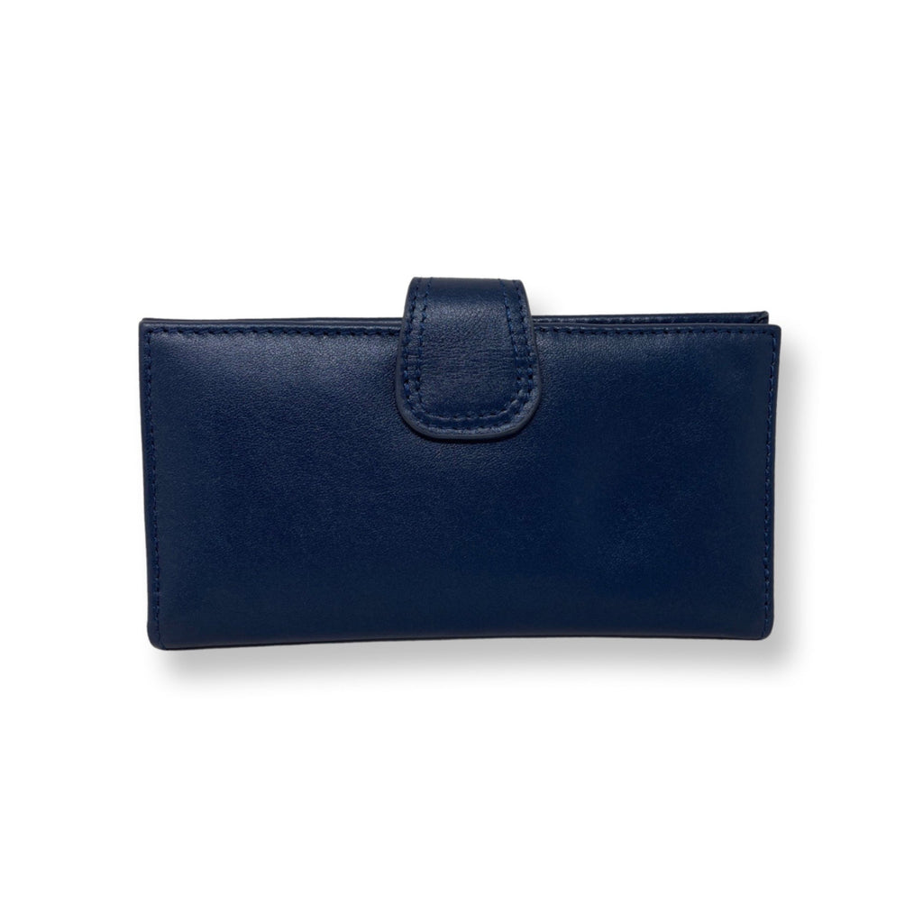 Small Navy Blue Leather Wallet - Denise