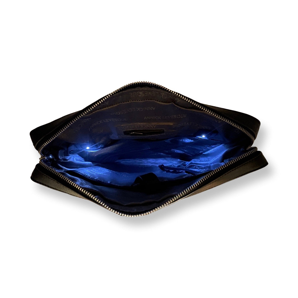 Black Leather Shoulder Laptop Bag | MalKa