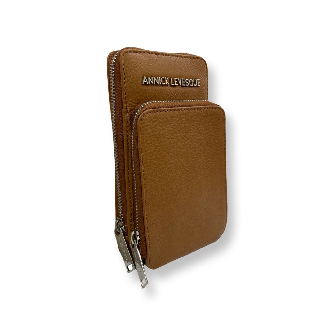 Small Tan Leather Crossbody Bag - Marie-Josée