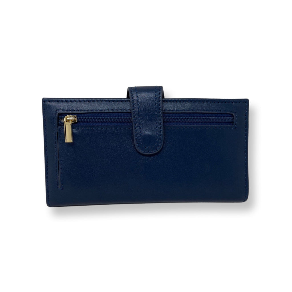 Small Navy Blue Leather Wallet - Denise