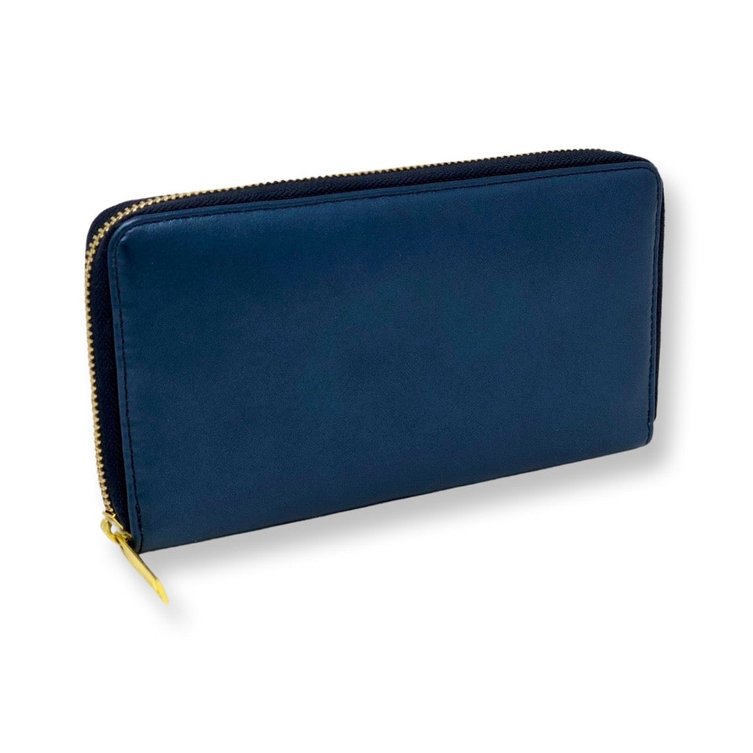 Navy Blue Leather Wallet - Anna