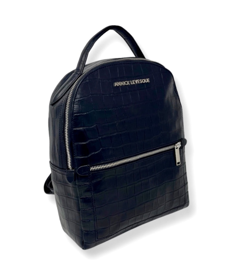 Black Crocodile Leather Backpack | Eve