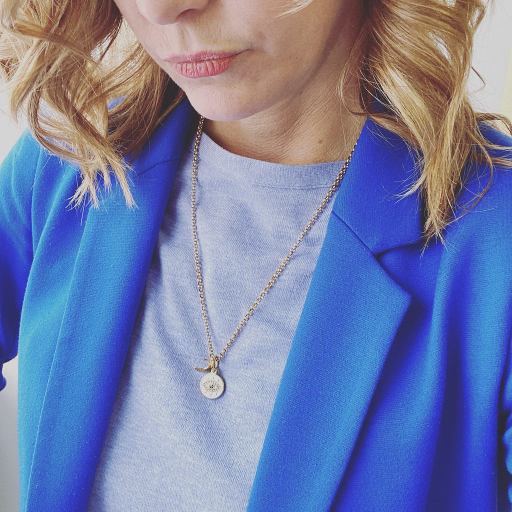 Eye and Moon Gold Necklace
