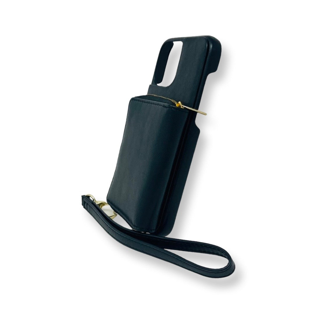 Maylia Leather Card Holder, Black