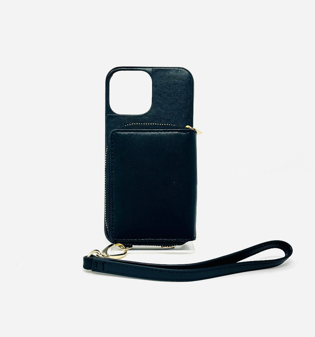 Maylia Leather Card Holder, Black