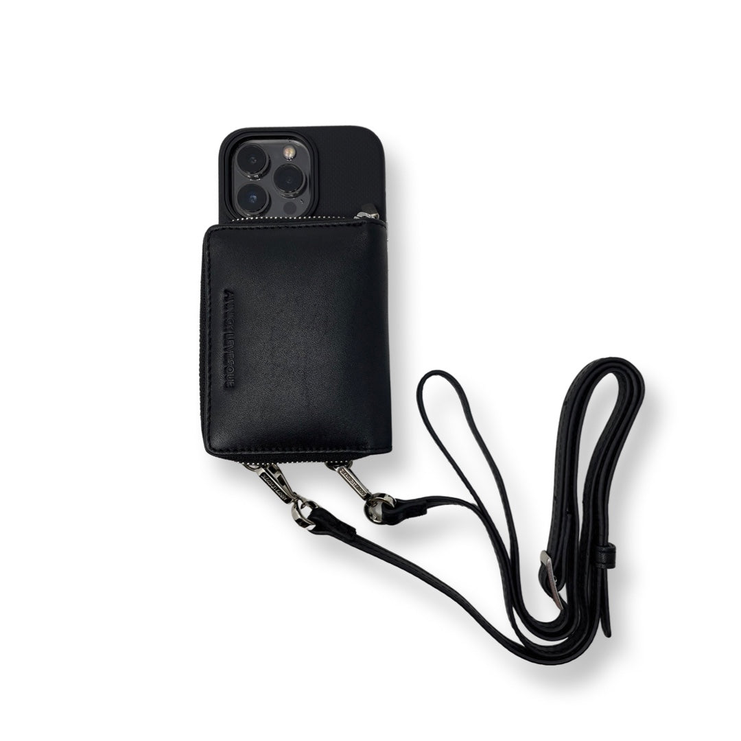 Maylia Leather Card Holder, Black