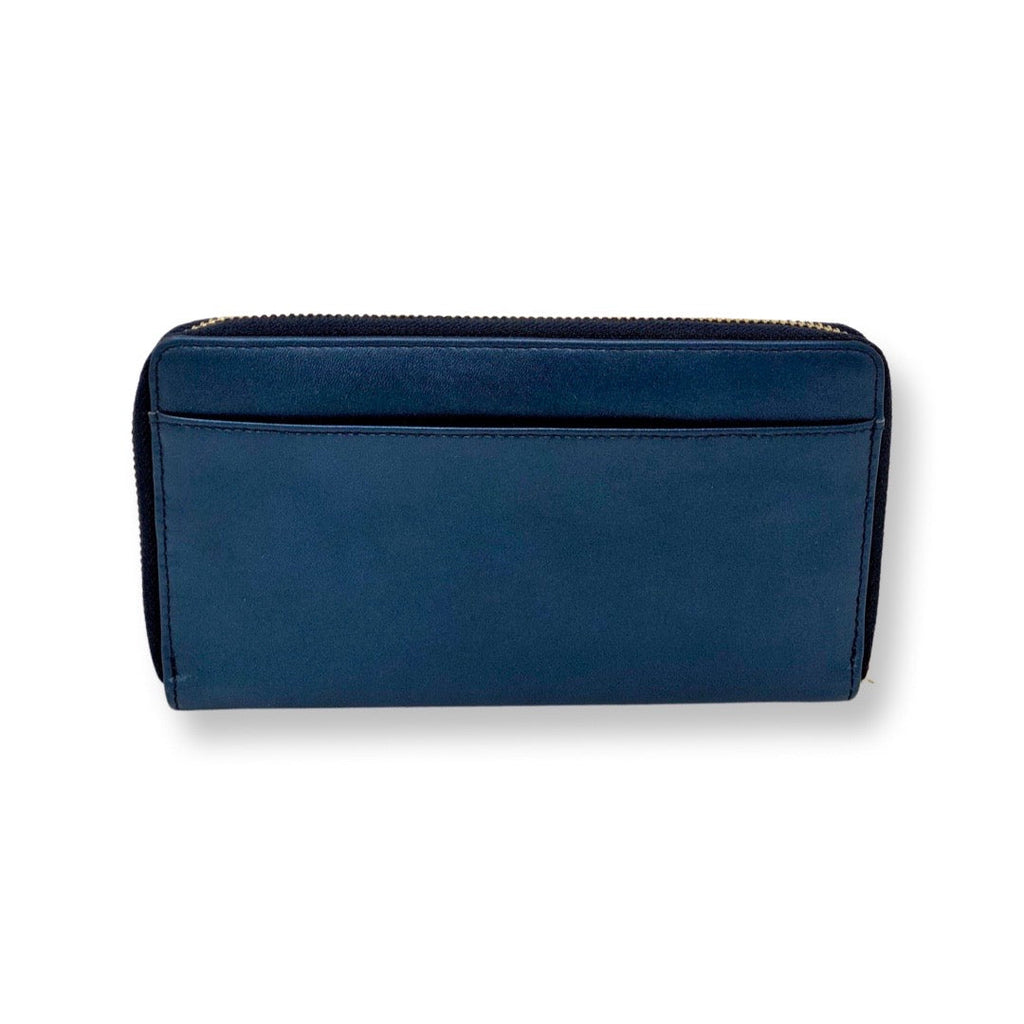 Navy Blue Leather Wallet - Anna