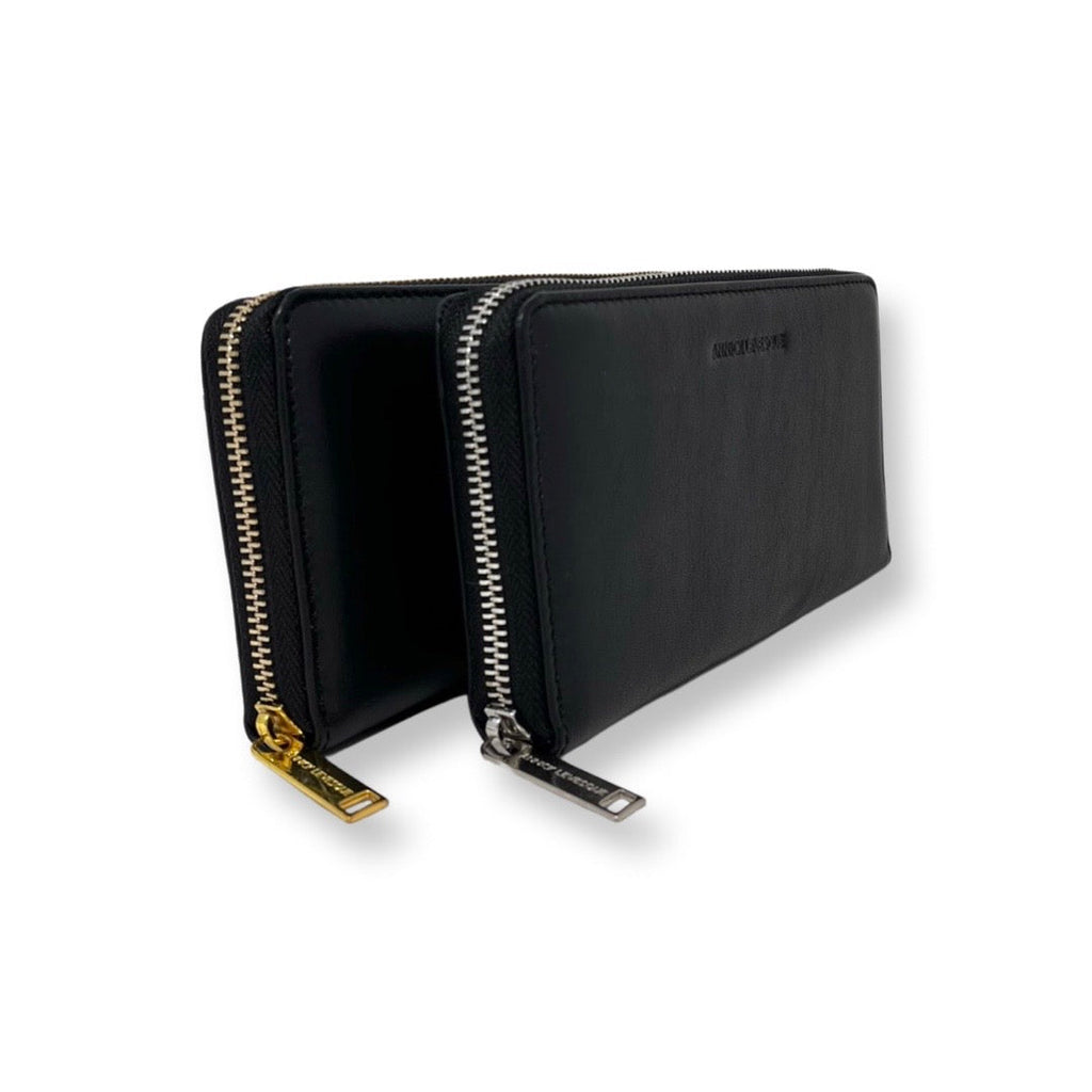 Small Black Leather Wallet - Carla