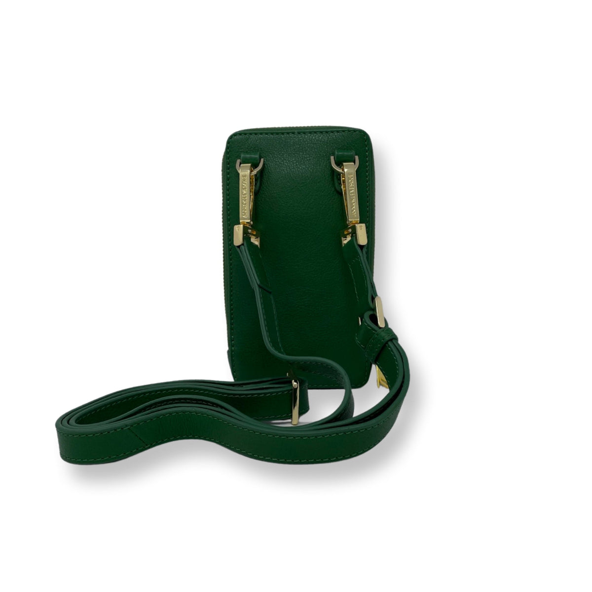Small Genuine Leather Crossbody Bag Dark Green, Marie-Josée