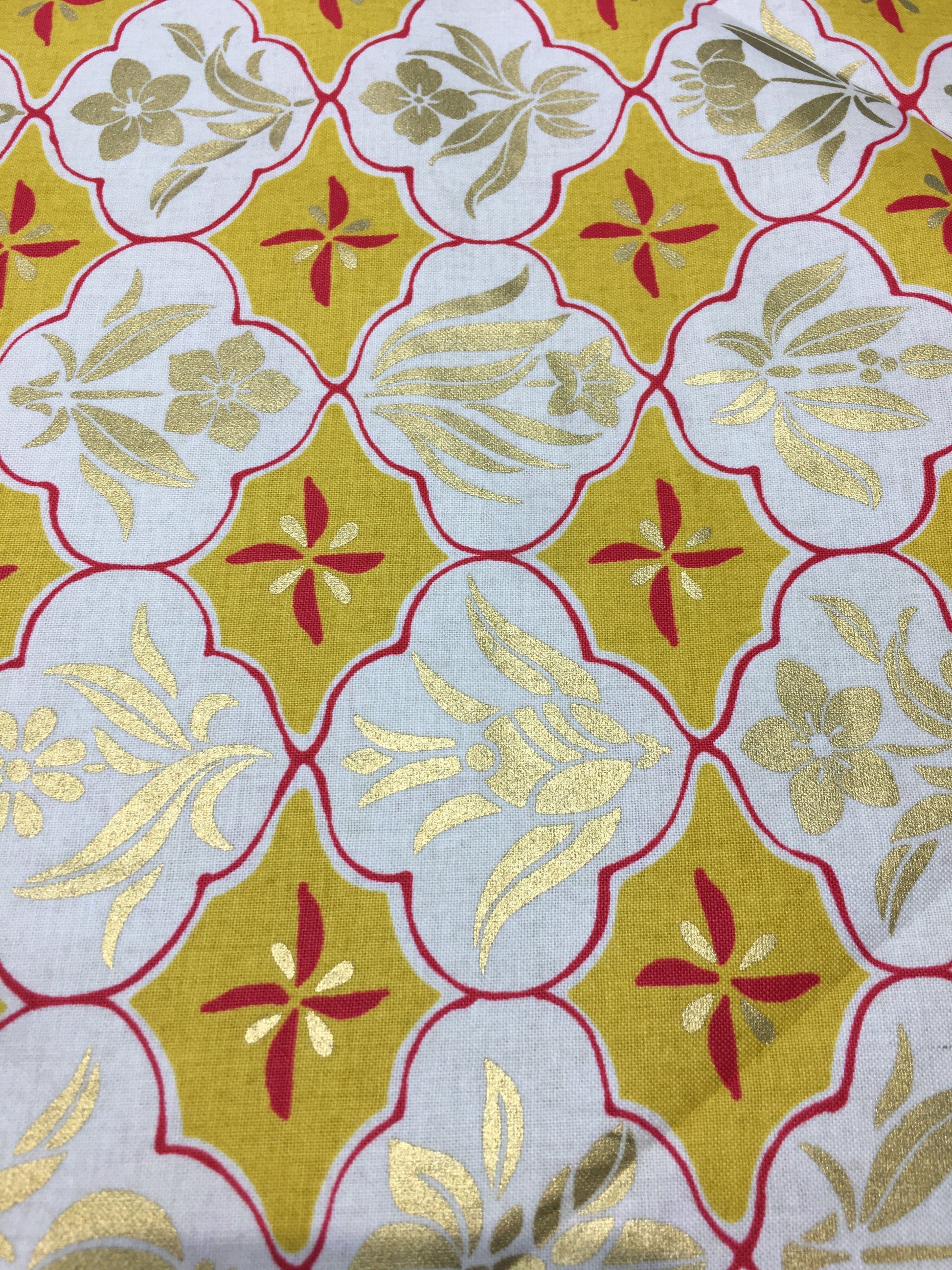 Quilt Gate - Fabriqué au Japon - Jaune/Métallique
