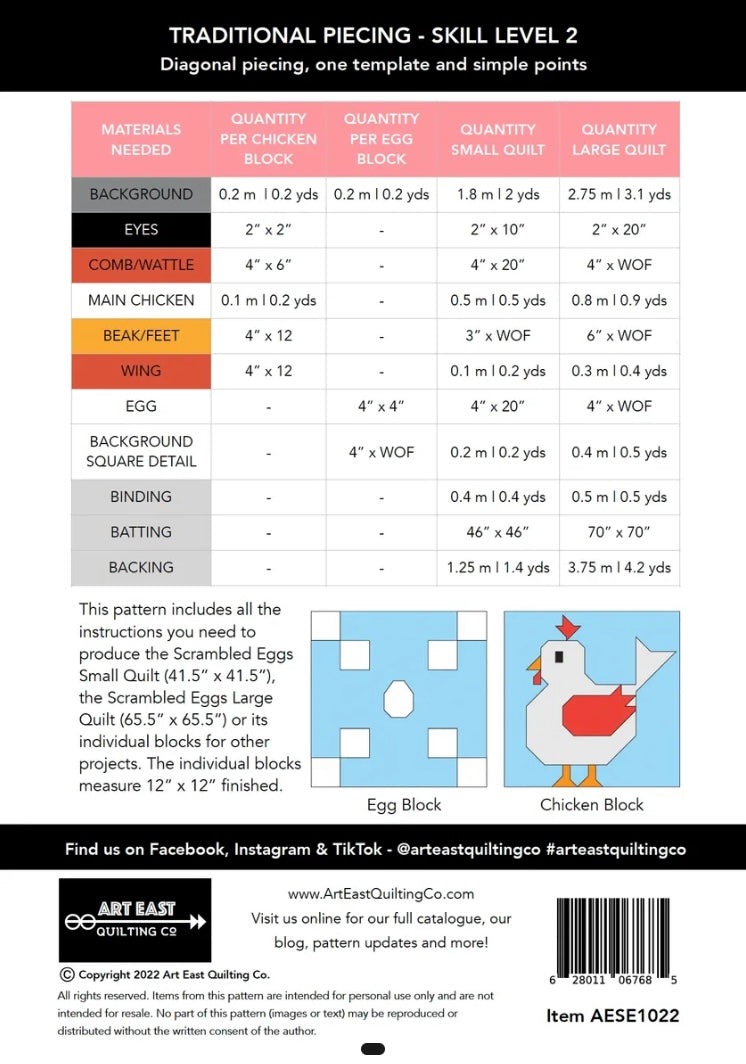 Scrambled Eggs QUILT PATTERN