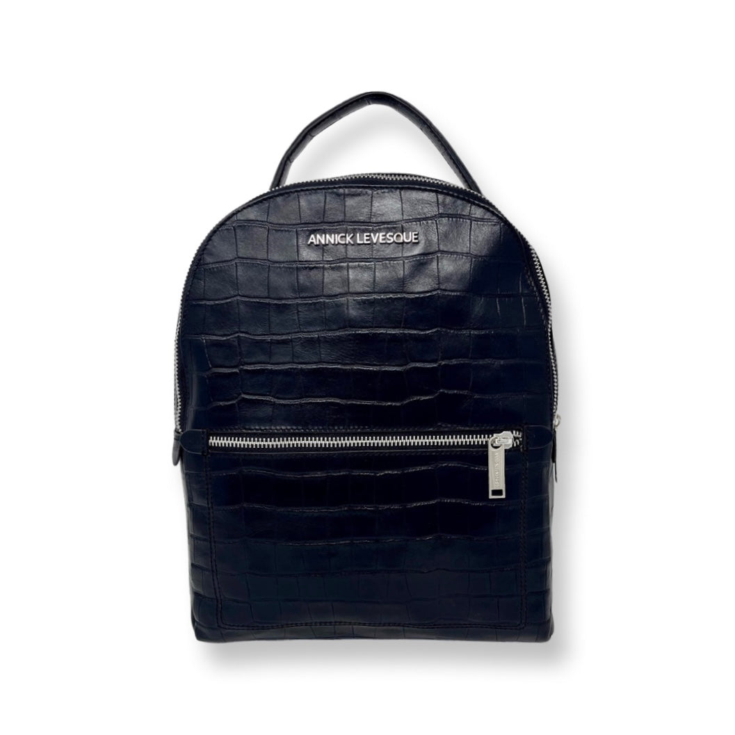 Black Crocodile Leather Backpack | Eve