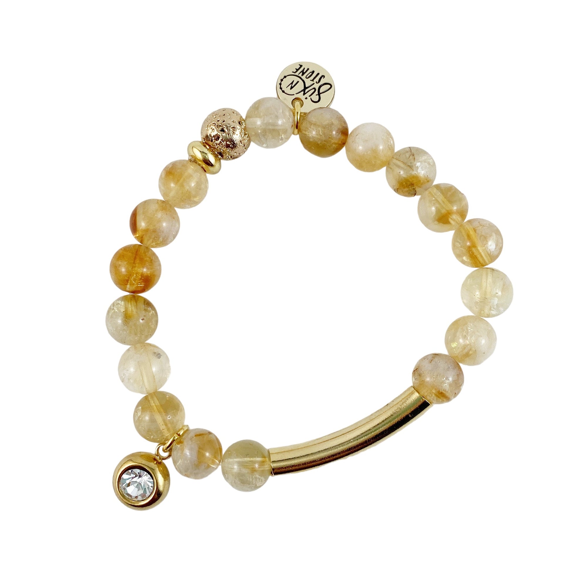 Bracelet à bandes d'or et de citrine
