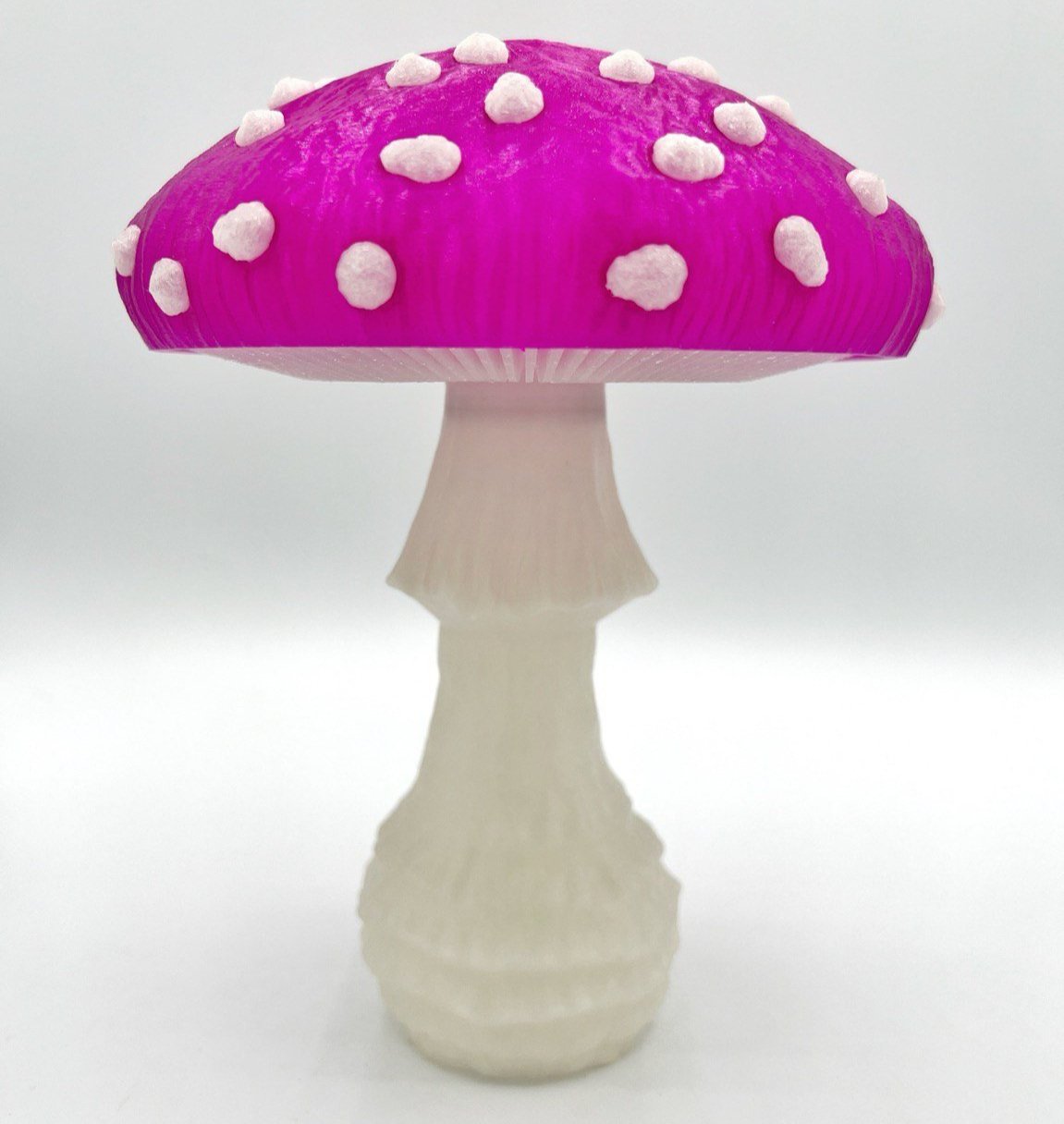 Glow in the dark mushroom night light, glowing amanita mushroom bedside lamp