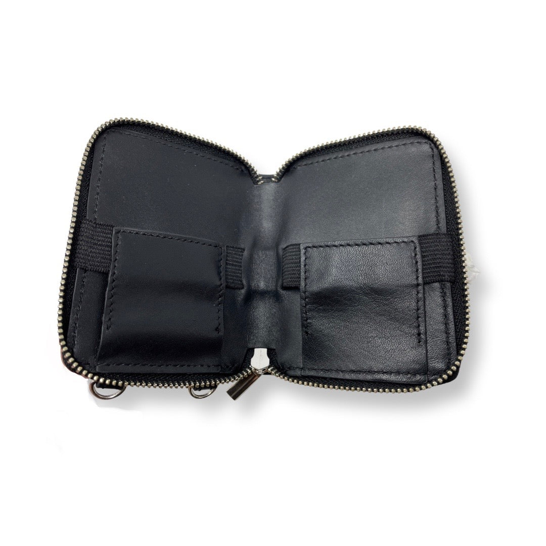 Maylia Leather Card Holder, Black Patent