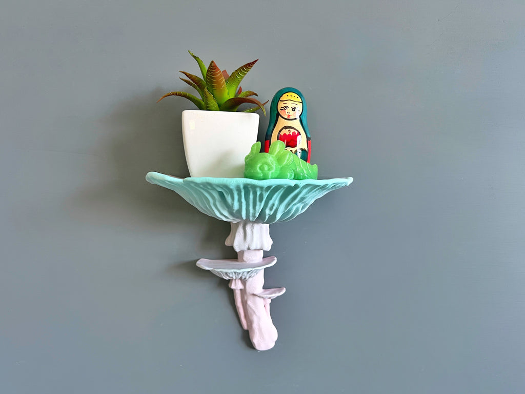 3d Printed Amanita Mushroom Shelf, Glow in the Dark decor