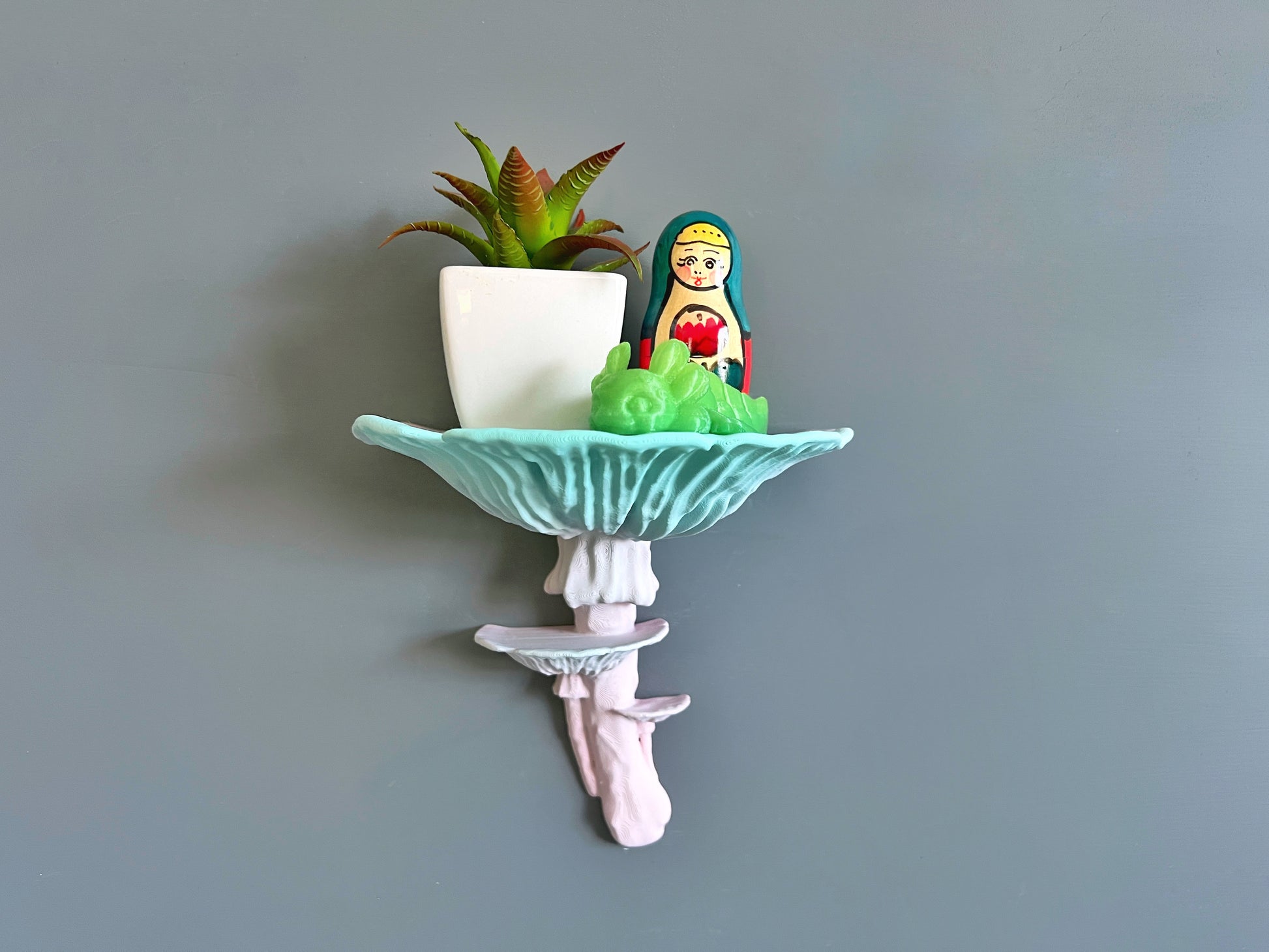 3d Printed Amanita Mushroom Shelf, Glow in the Dark decor