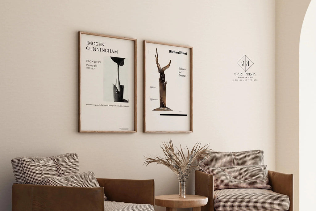 Affiches d'Imogen Cunningham et Richard Hunt : Estampes d'art minimalistes