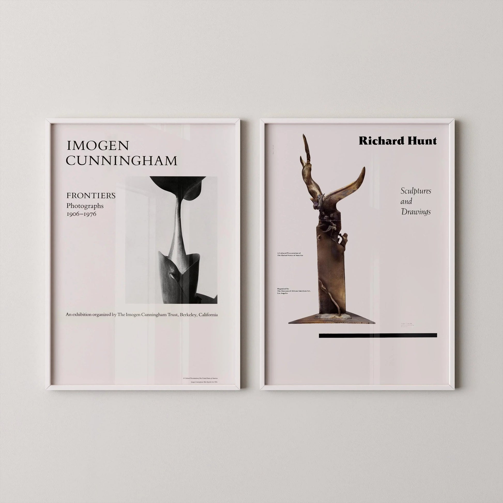 Affiches d'Imogen Cunningham et Richard Hunt : Estampes d'art minimalistes