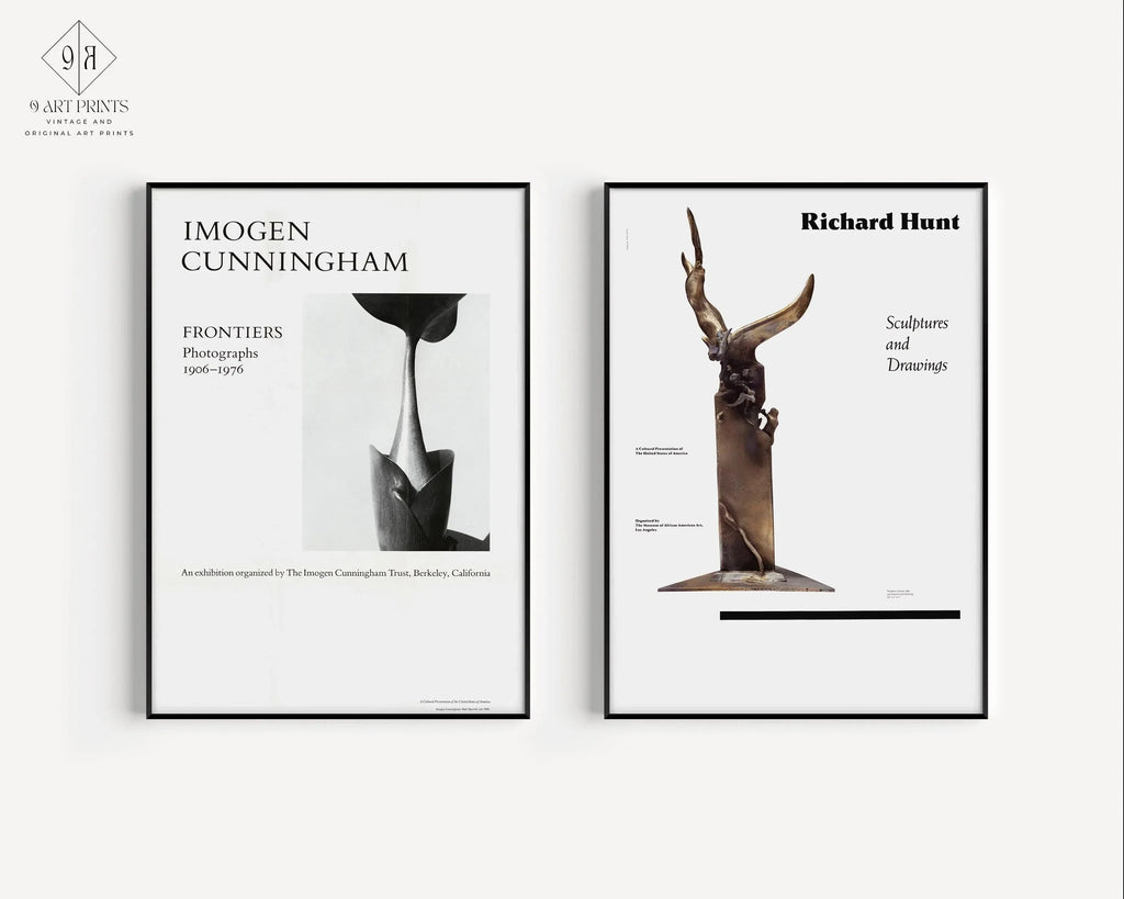 Affiches d'Imogen Cunningham et Richard Hunt : Estampes d'art minimalistes