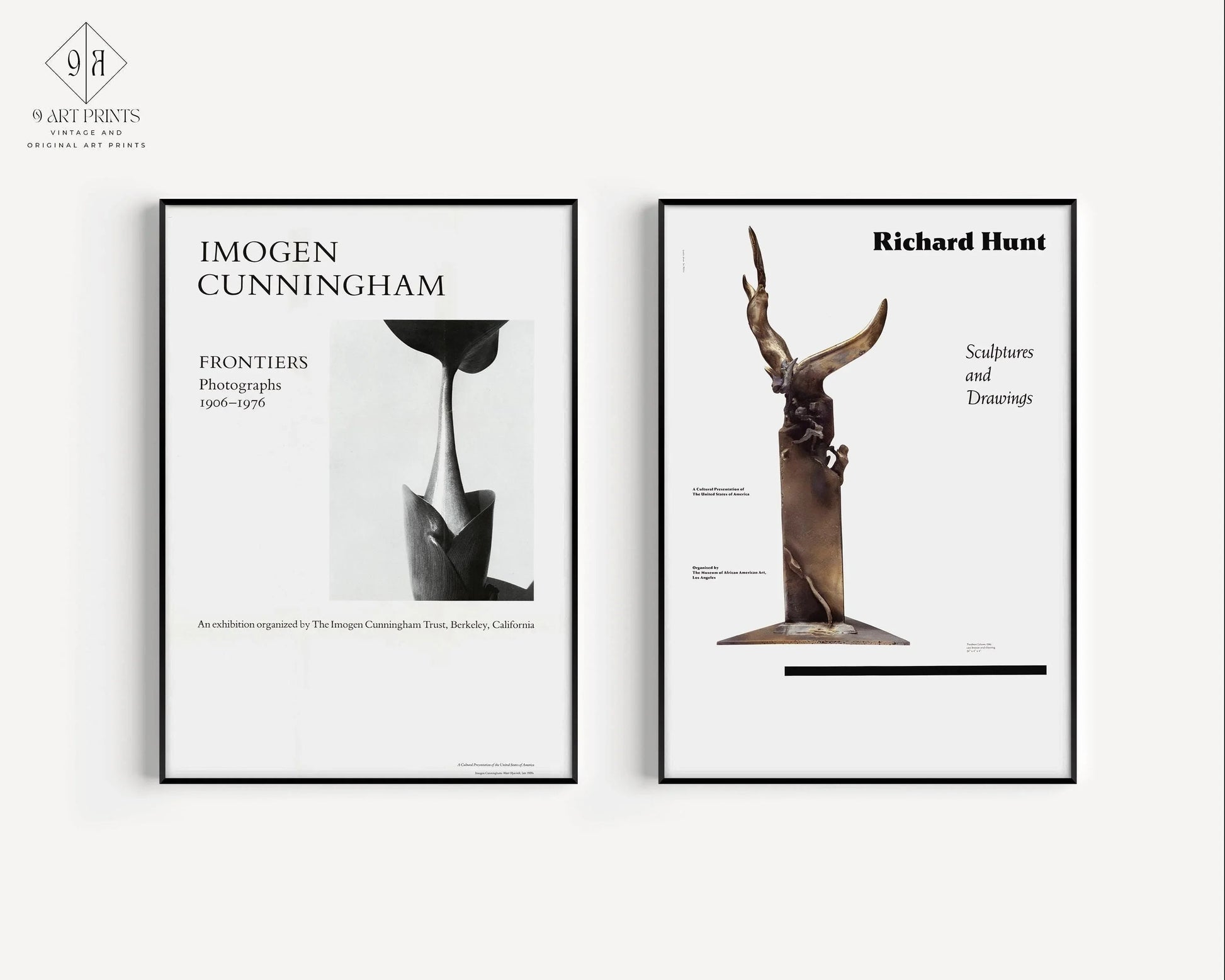Affiches d'Imogen Cunningham et Richard Hunt : Estampes d'art minimalistes