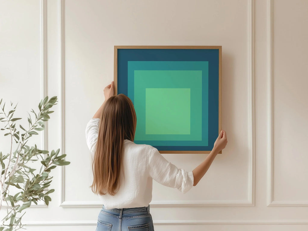 Inspiré par Josef Albers - Sarah - Hommage au carré - Impression giclée : Art moderne du milieu du XXe siècle