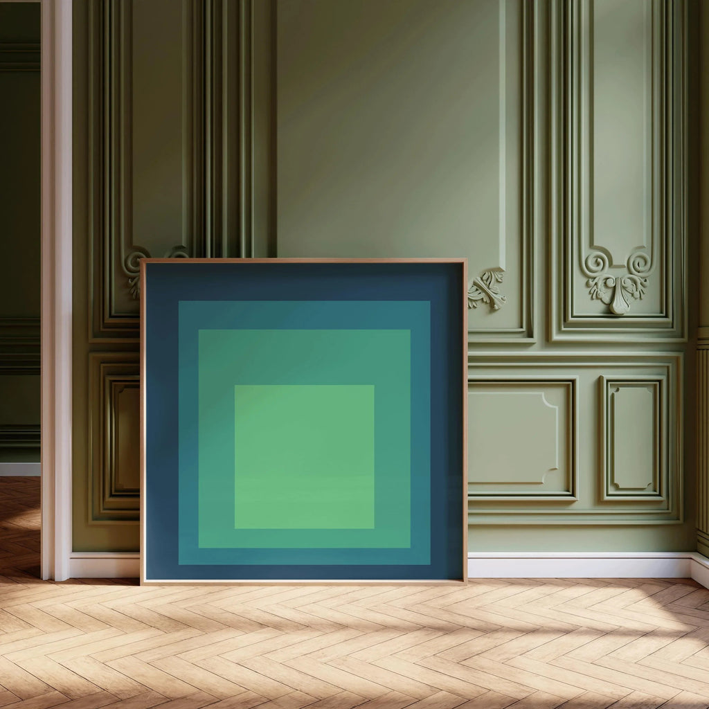 Inspiré par Josef Albers - Sarah - Hommage au carré - Impression giclée : Art moderne du milieu du XXe siècle