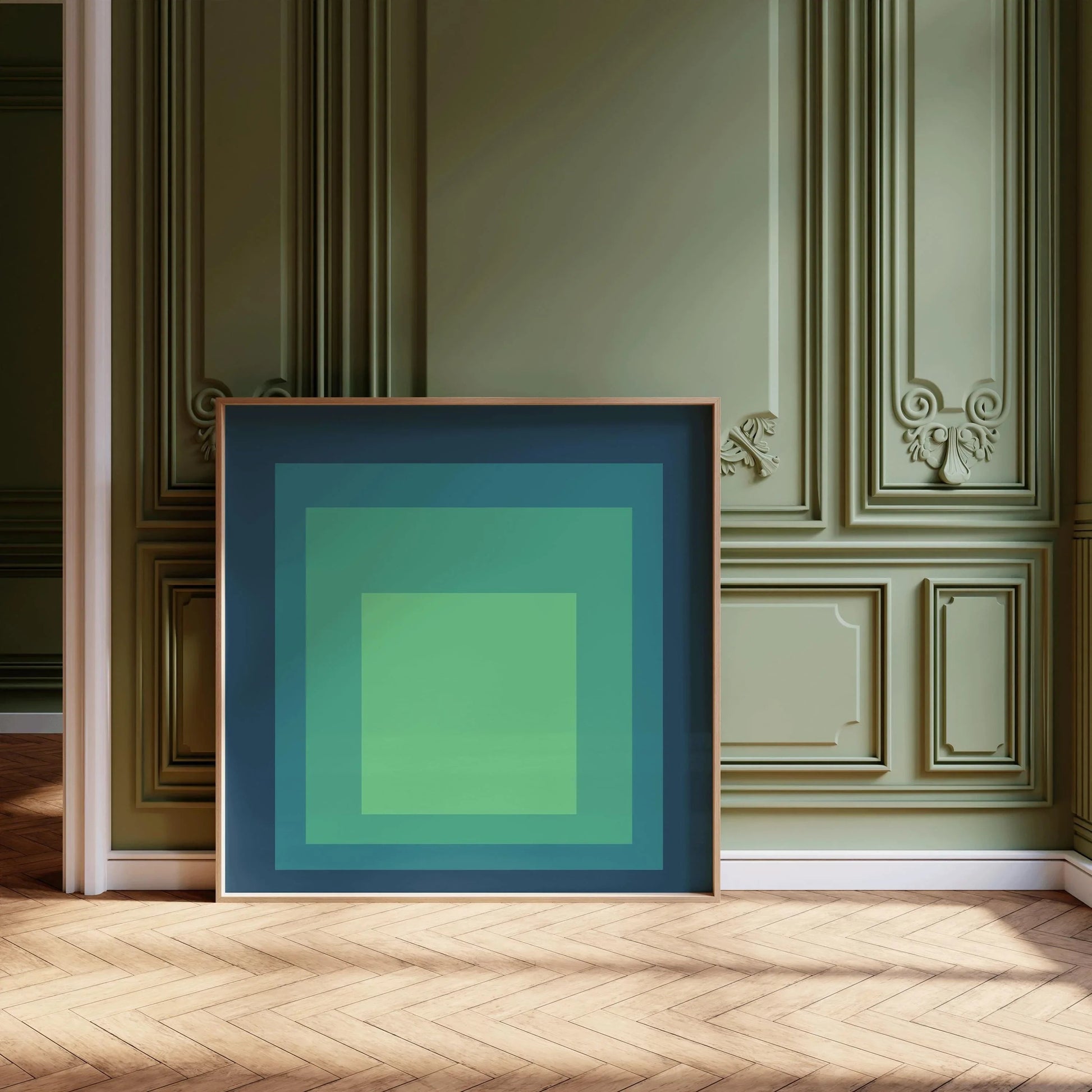 Inspiré par Josef Albers - Sarah - Hommage au carré - Impression giclée : Art moderne du milieu du XXe siècle