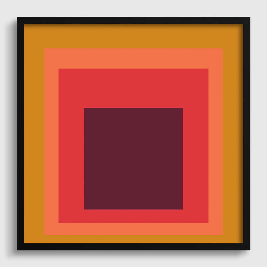 Inspired by Josef Albers 'Split Peach' Giclee Print: Mid-Century Modern Art 'Homage to the Square'