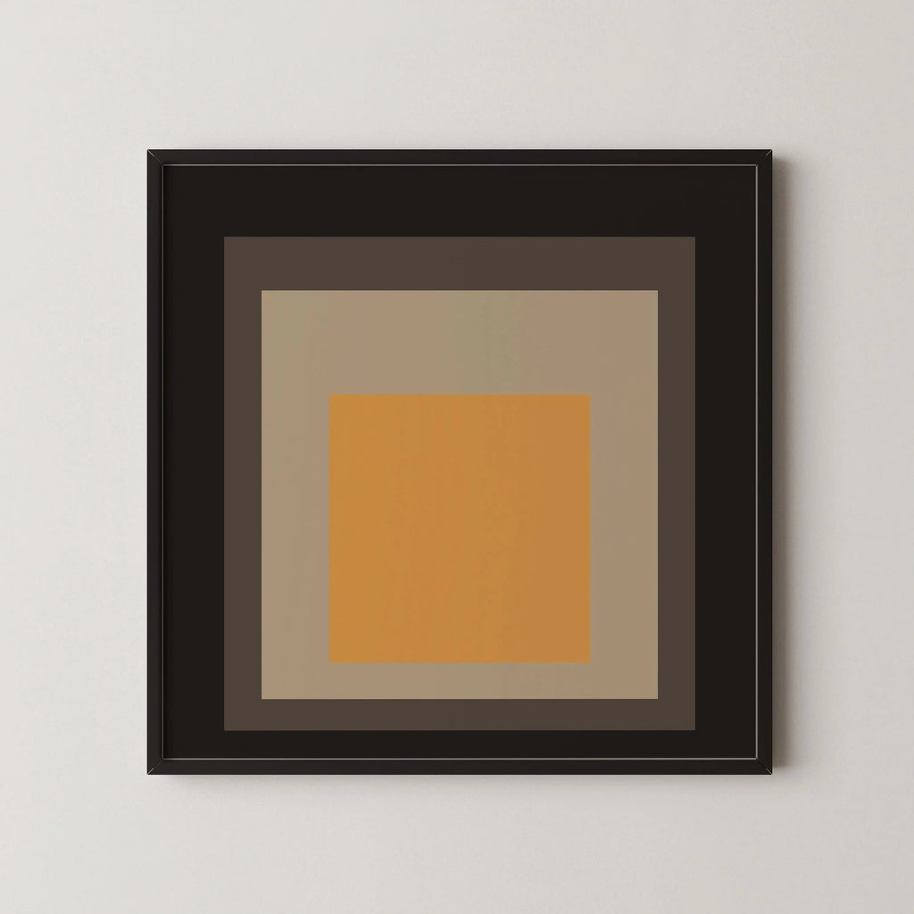 Inspiré par Josef Albers - L'Œuf Millénaire - « Hommage au Carré », estampe giclée : Art moderne du milieu du XXe siècle