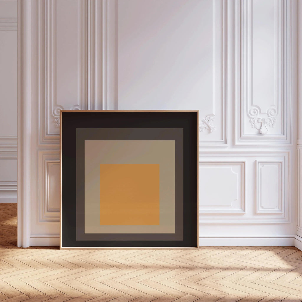 Inspiré par Josef Albers - L'Œuf Millénaire - « Hommage au Carré », estampe giclée : Art moderne du milieu du XXe siècle