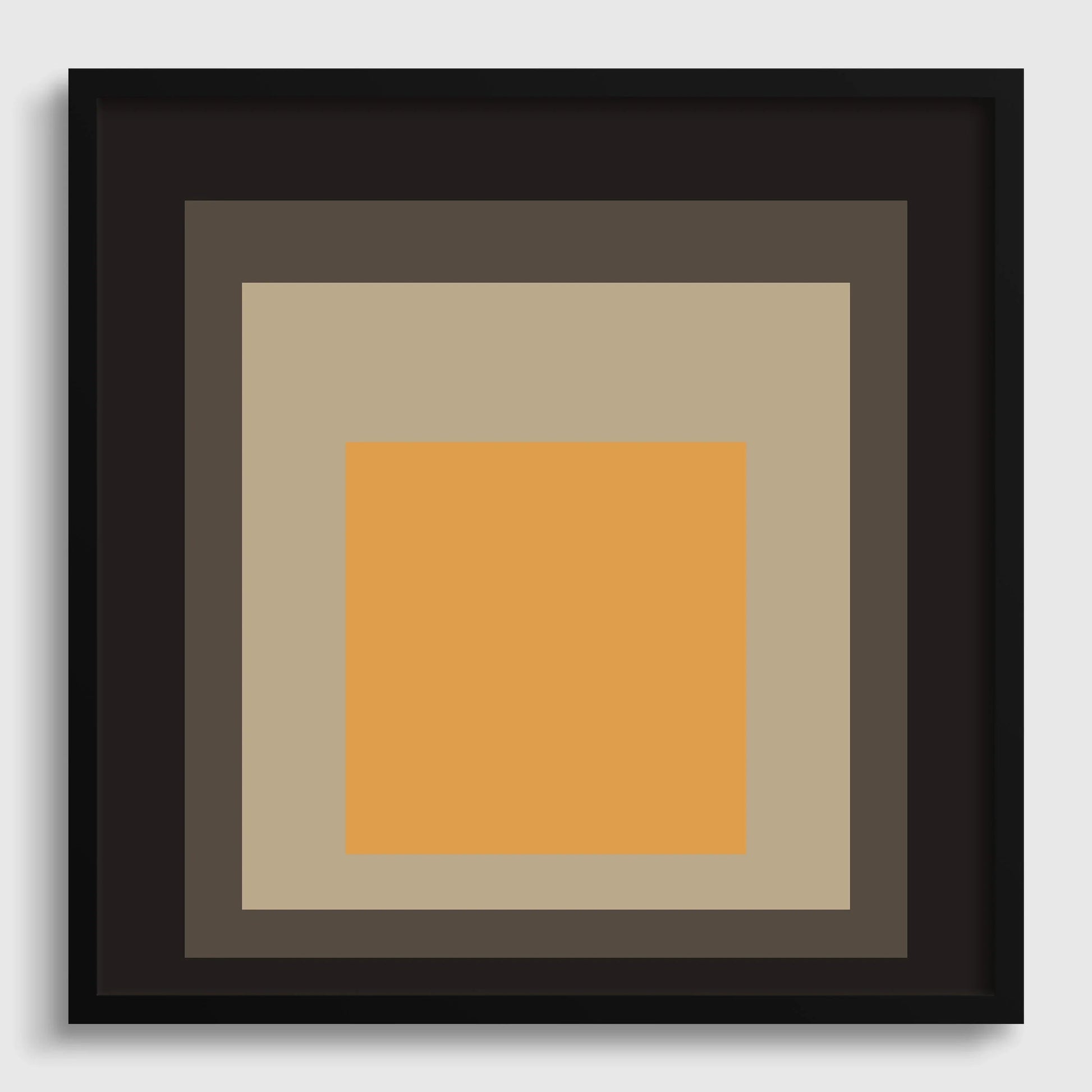 Inspiré par Josef Albers - L'Œuf Millénaire - « Hommage au Carré », estampe giclée : Art moderne du milieu du XXe siècle