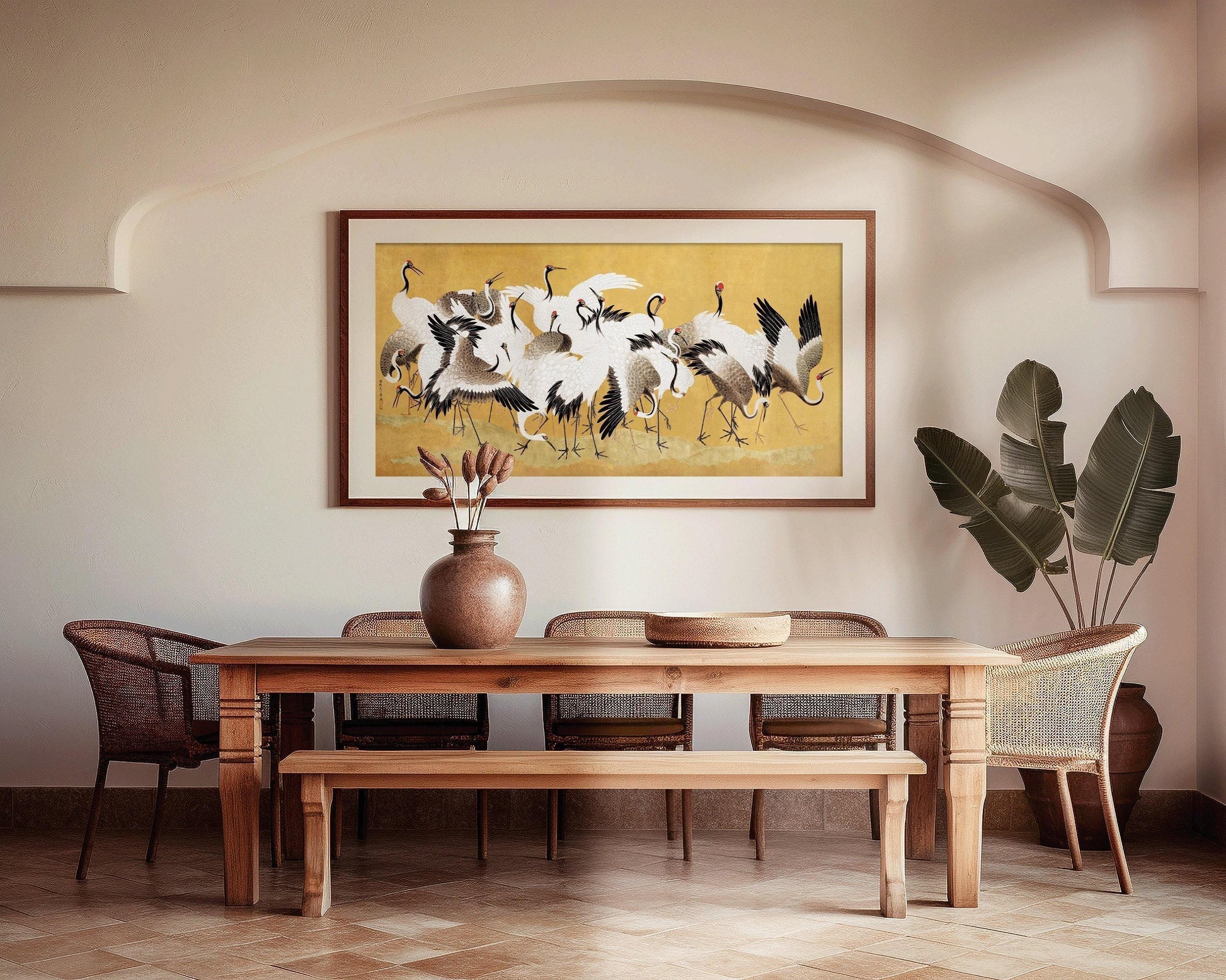 Ishida Yutei Cranes Art: Vintage Japanese Panoramic Giclee Print