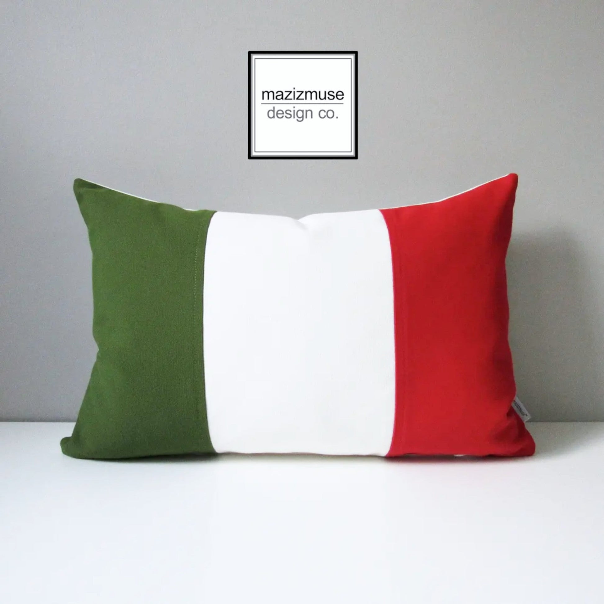 Housse de coussin d'extérieur avec drapeau italien, housse de coussin d'extérieur Sunbrella® italien 