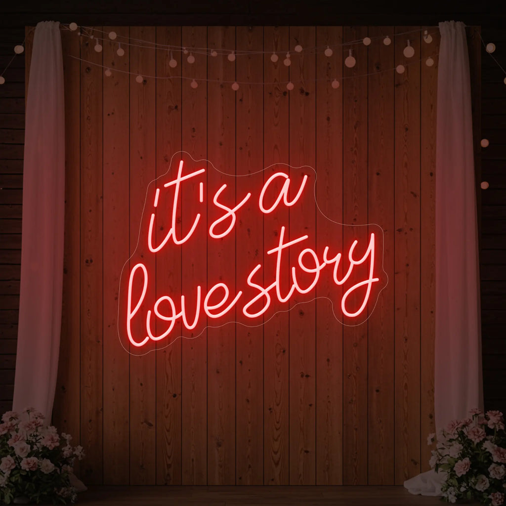 Enseigne lumineuse « It's a Love Story V2 »