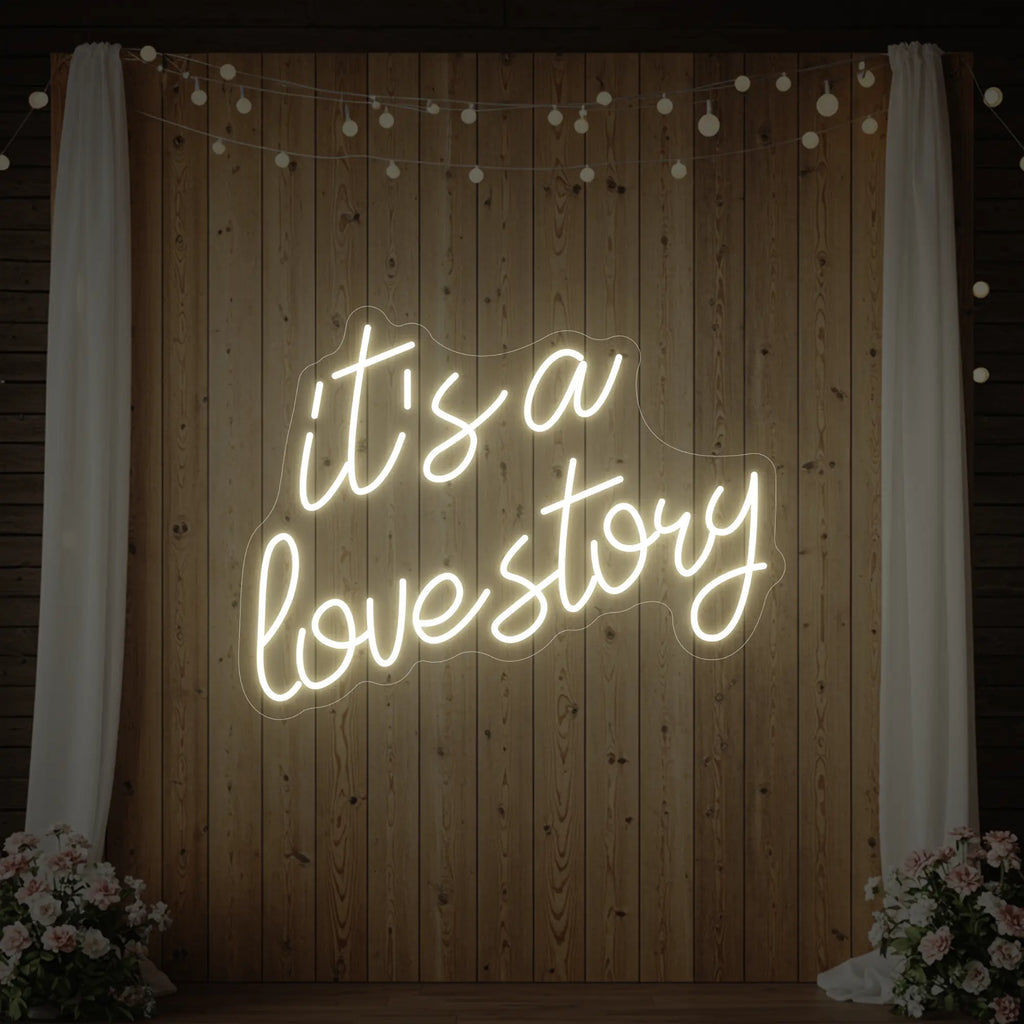 Enseigne lumineuse « It's a Love Story V2 »