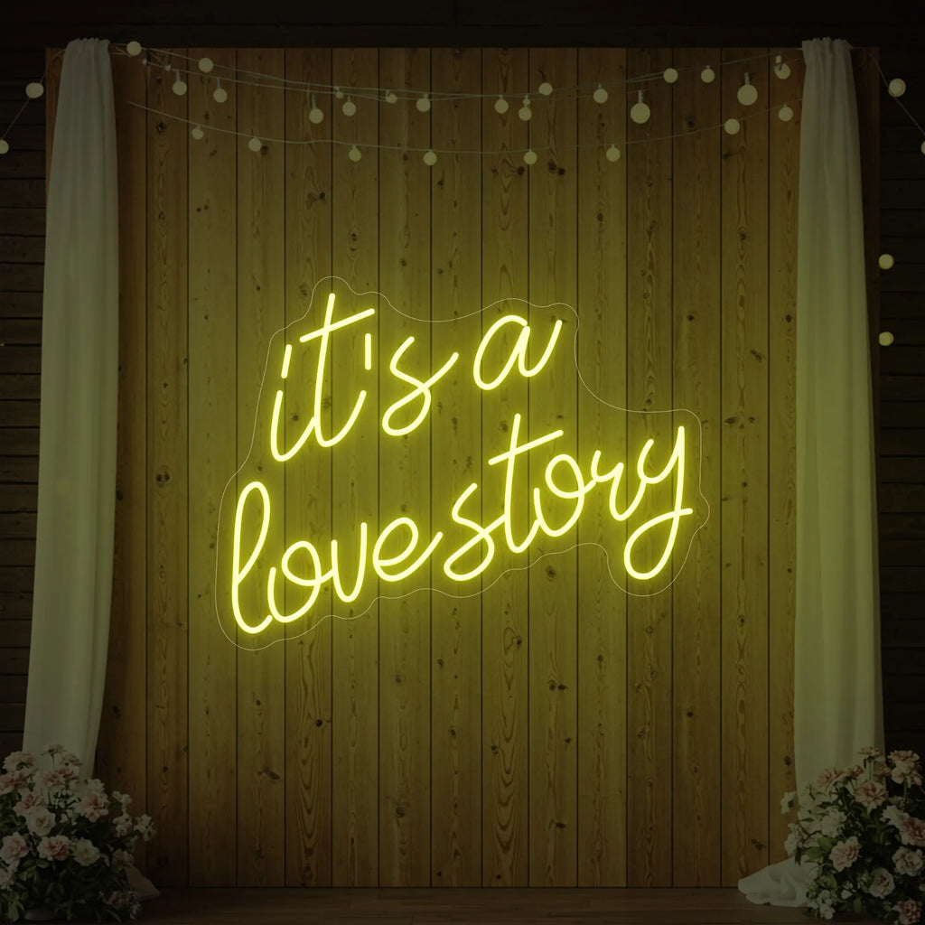 Enseigne lumineuse « It's a Love Story V2 »