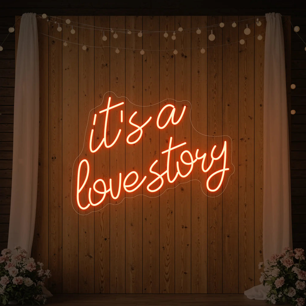 Enseigne lumineuse « It's a Love Story V2 »