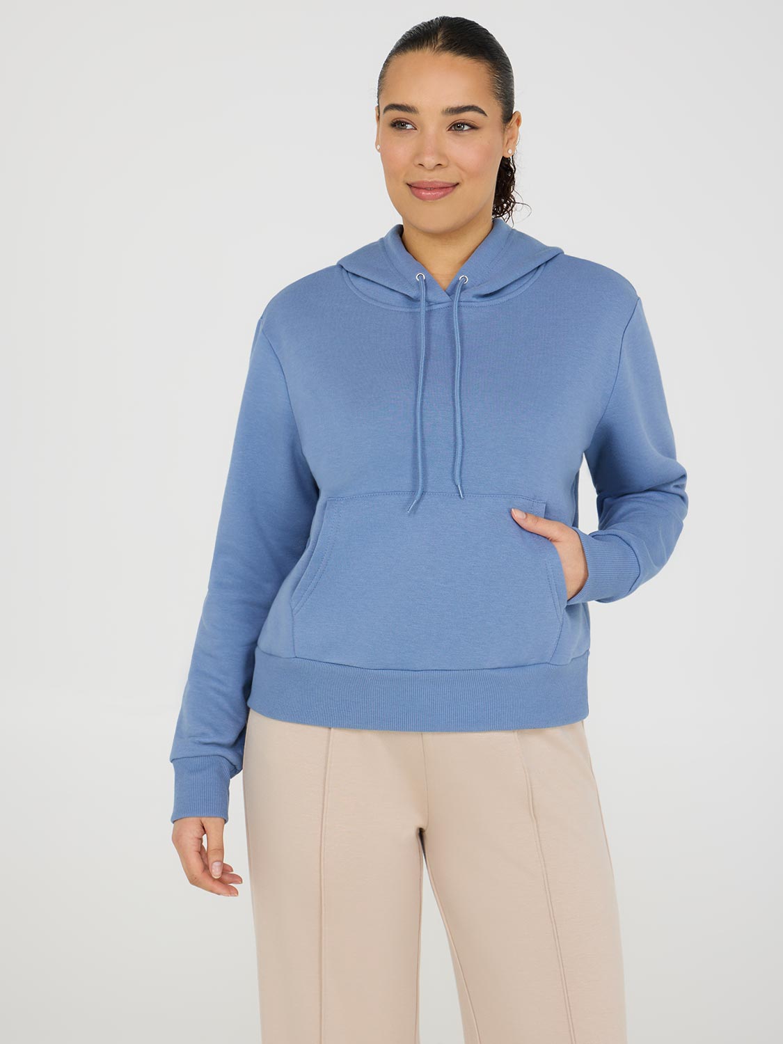 Sweat à capuche en polaire à taille