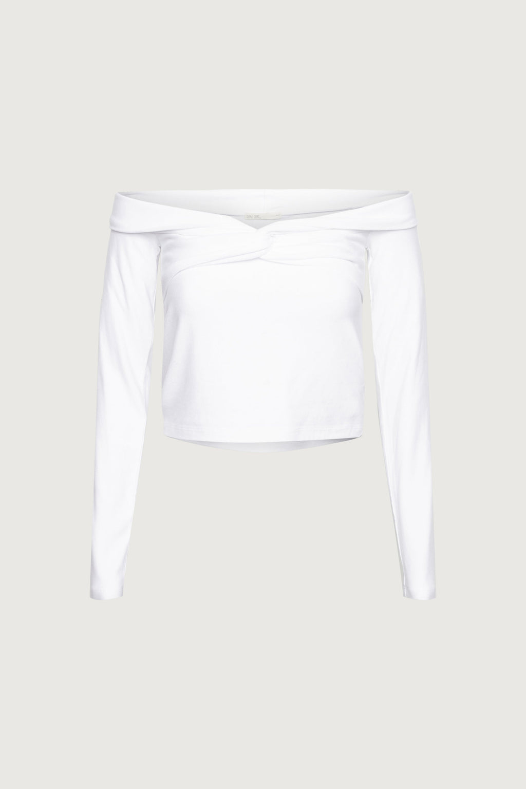 Haut court à épaules dénudées et torsadé sur le devant