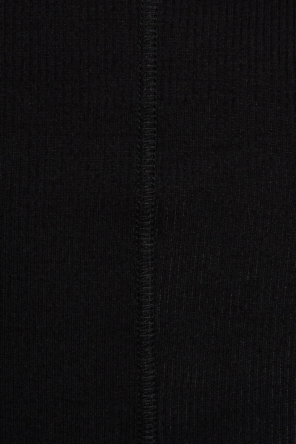 Ribbed Seamed Long Sleeve Crewneck Top