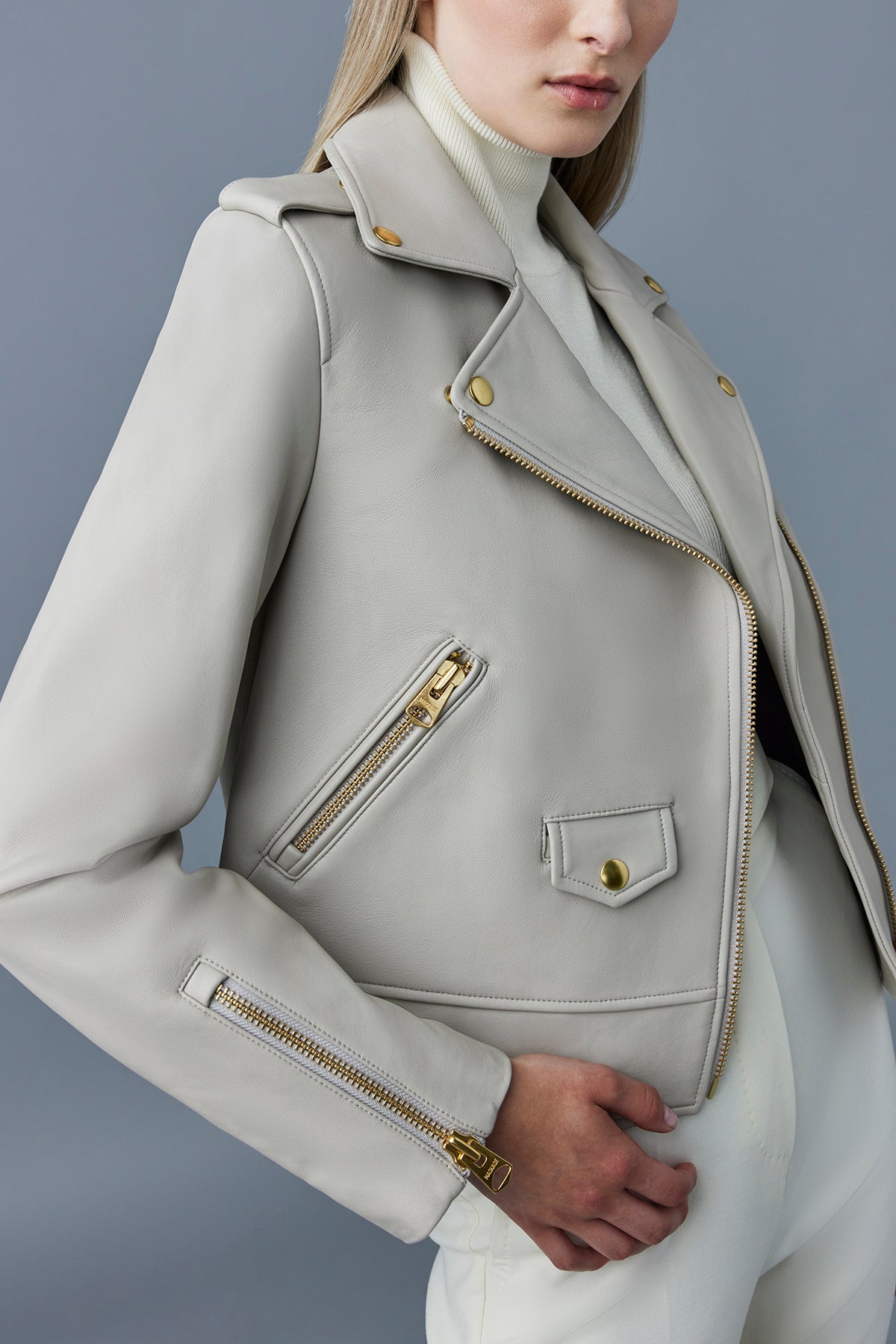 Veste de motard en cuir BAYA (R)